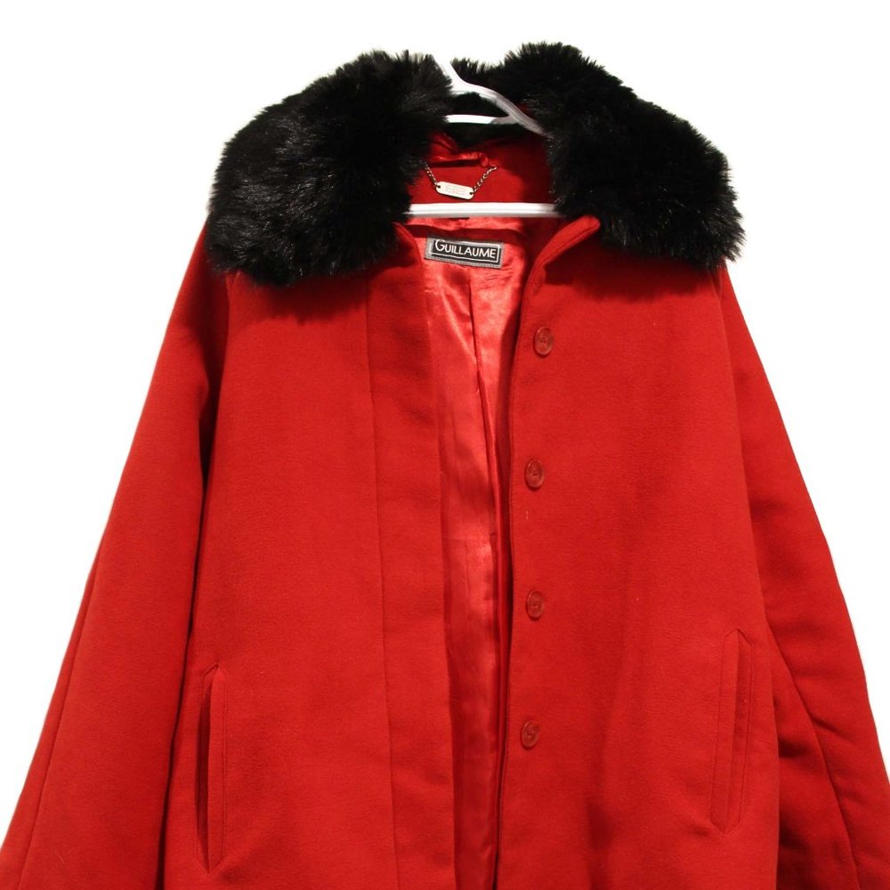 Guillaume Scarlet Poncho Coat